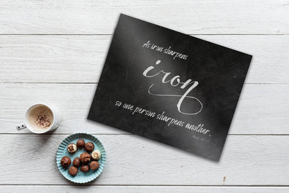 As Iron Sharpens Iron, For Her - HoneycombProverbs - Signs - Christian Wall Art