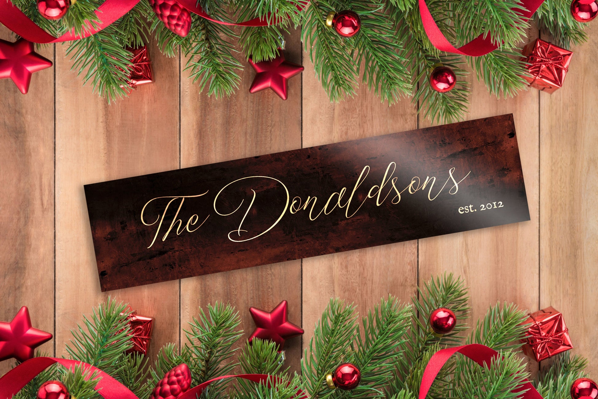 Family Name Sign, Bronze Anniversary - HoneycombProverbs - Gifts For The Couple - Name Signs Wall Art