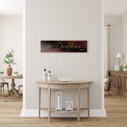 Family Name Sign, alternate angle, 8th anniversary bronze