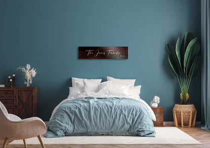 Family Name Sign, room view, 8th anniversary bronze
