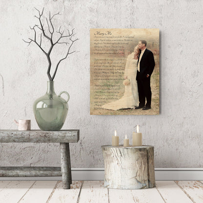 Wood Photo Gift with Words - HoneycombProverbs - Gifts For The Couple - Photo Lyrics Wall Art