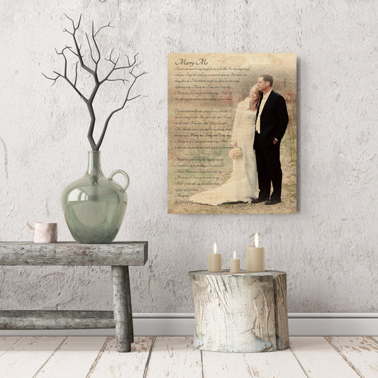 Wood Photo Gift with Words - HoneycombProverbs - Gifts For The Couple - Photo Lyrics Wall Art