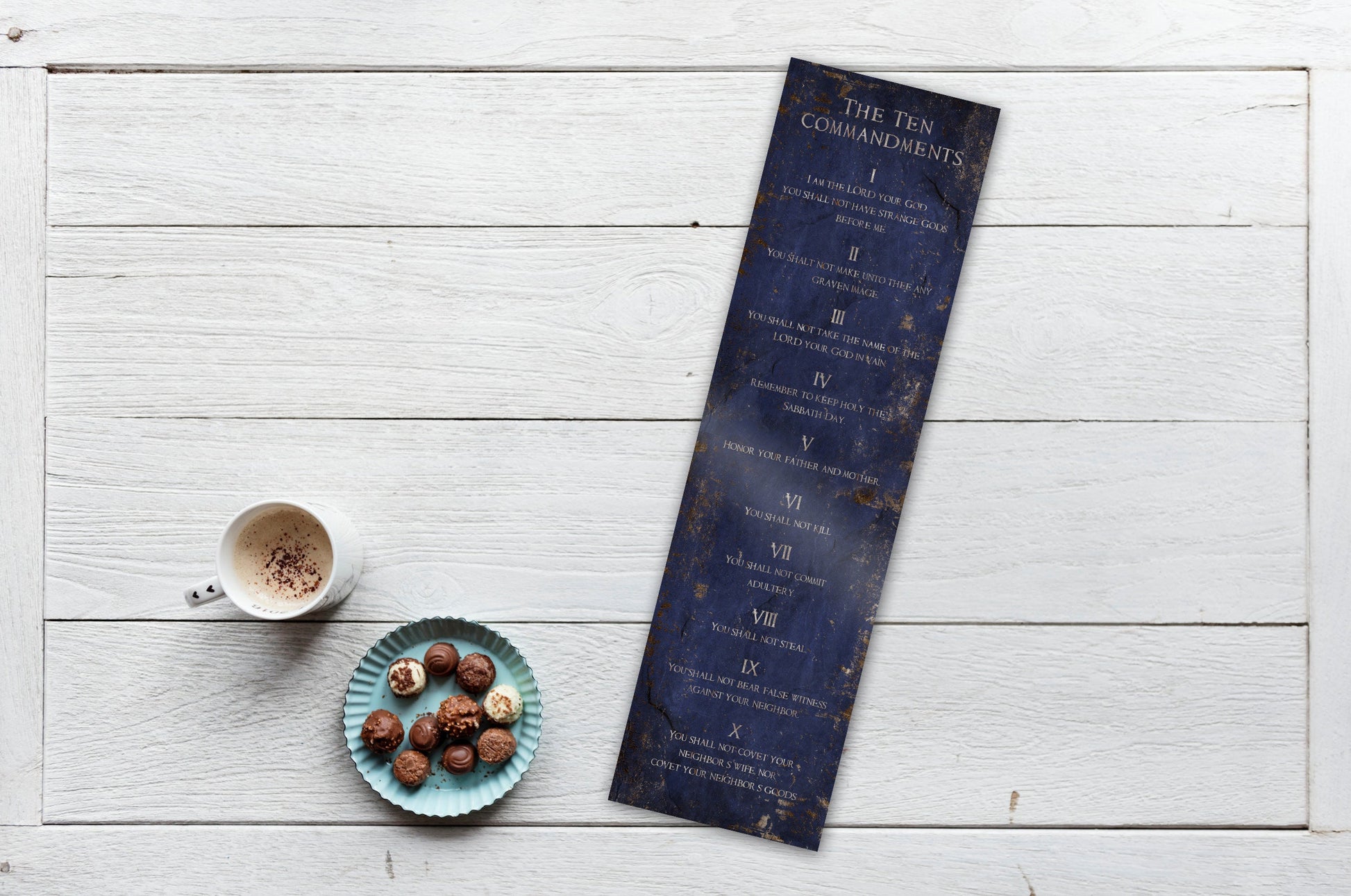 Ten Commandments Saphire Stone Inspired Wall Art - HoneycombProverbs - Signs - Christian Wall Art
