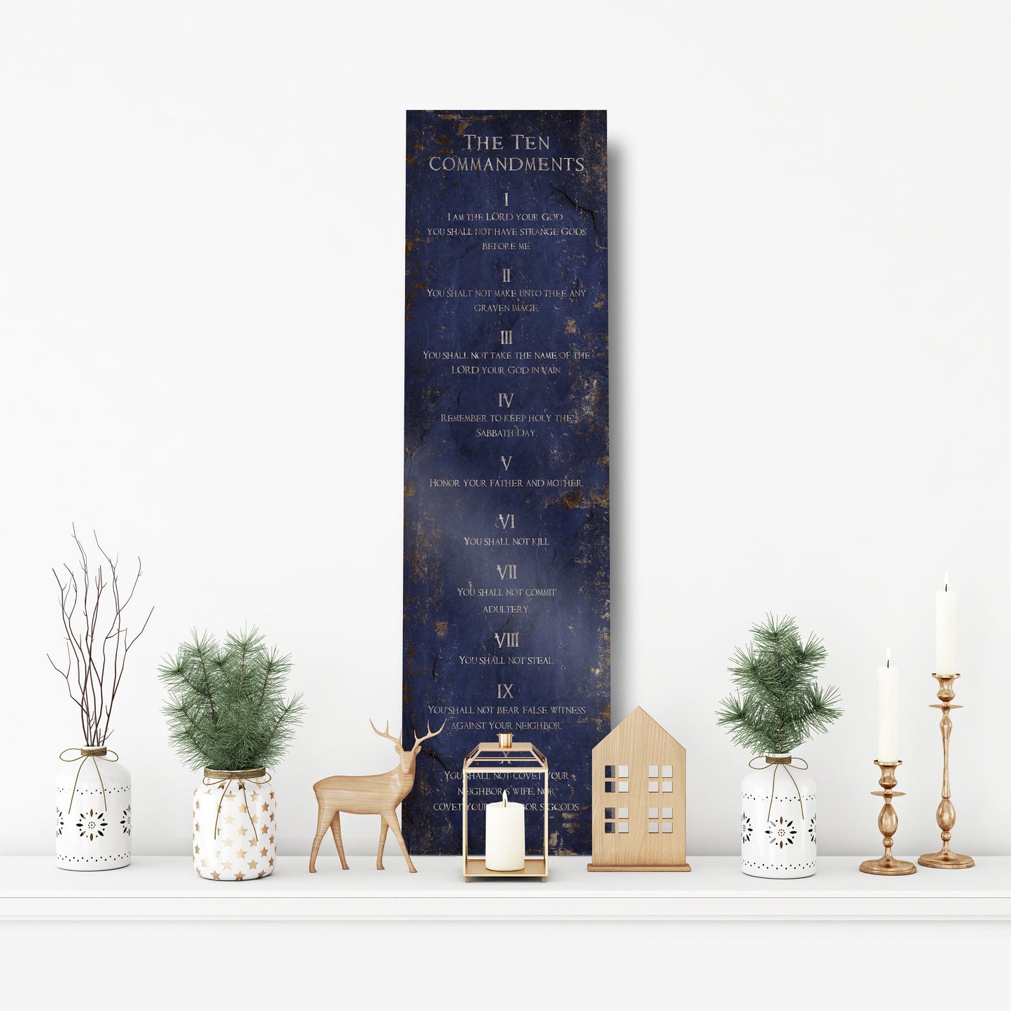 Ten Commandments Saphire Stone Inspired Wall Art - HoneycombProverbs - Signs - Christian Wall Art