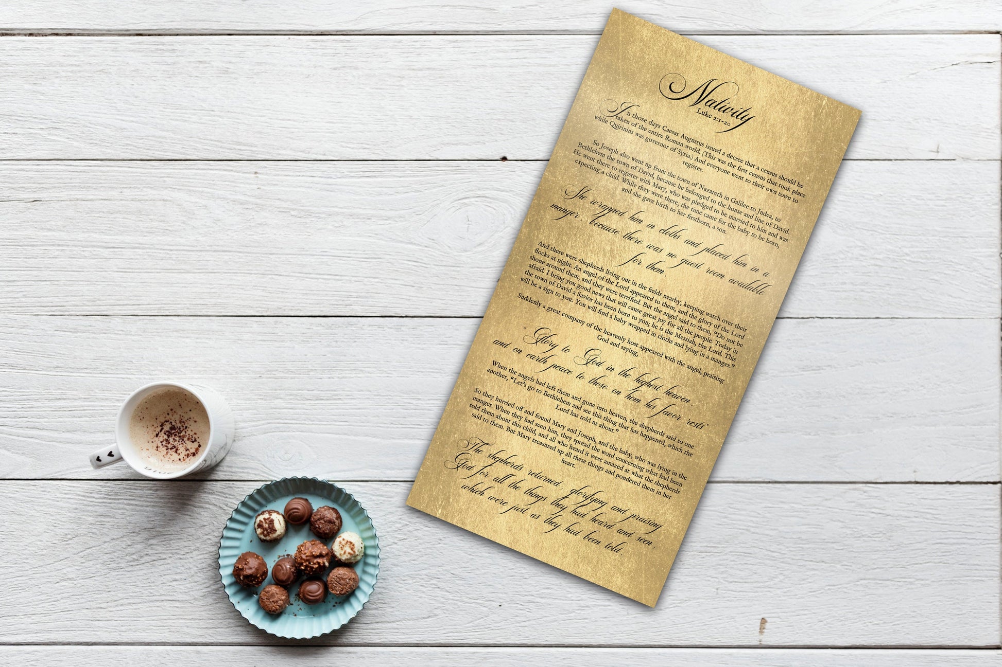 Nativity Story Sign in Rustic Gold - HoneycombProverbs - Signs - 