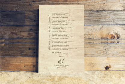 Wood 1st Dance Song Lyric Sign - HoneycombProverbs - Signs - 5 year anniversary gifts