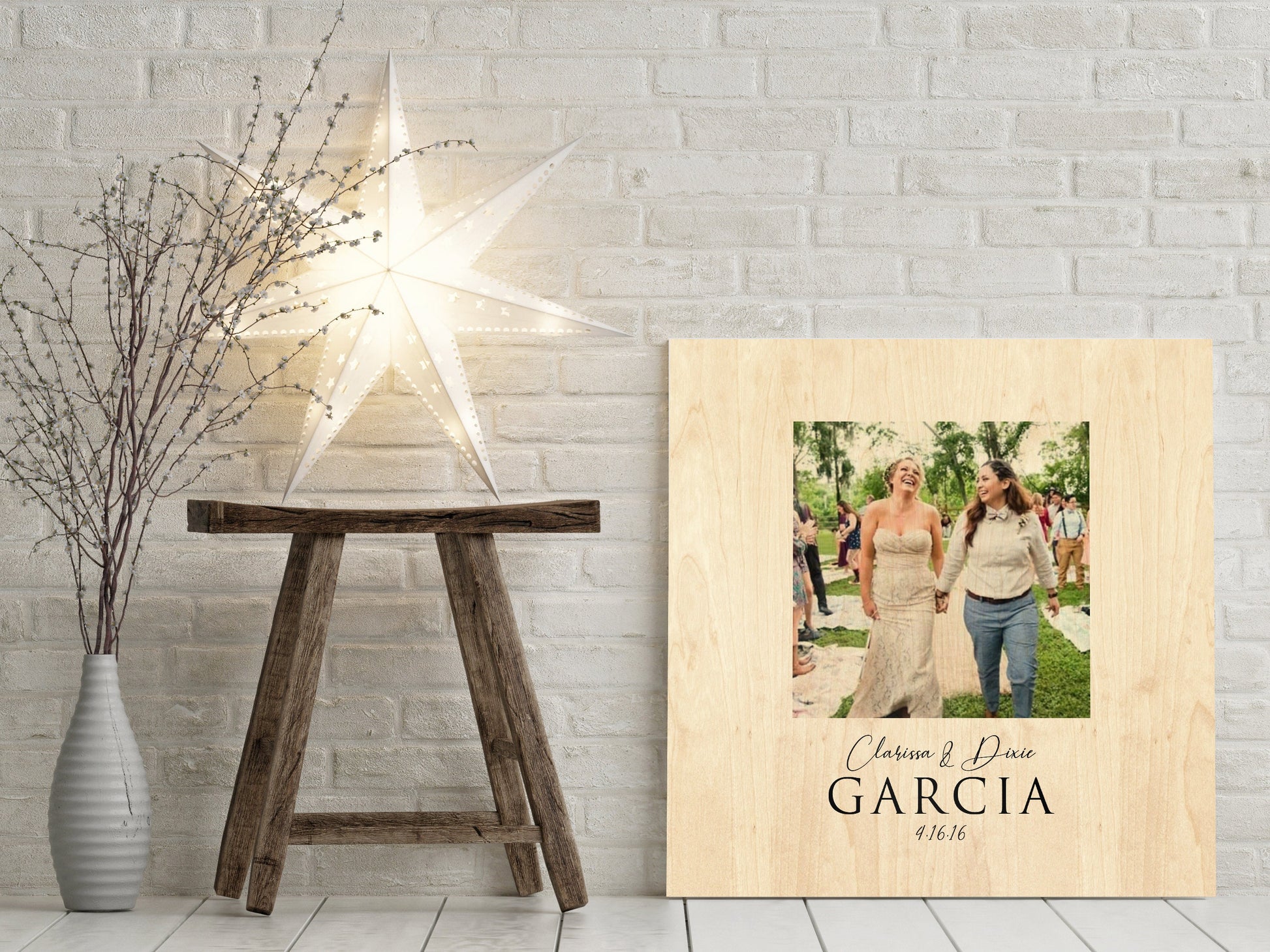 Wedding Portait on Wood - HoneycombProverbs - Signs - 5 year anniversary gifts