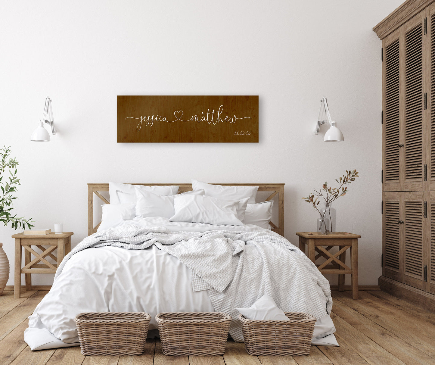 His and Her Wood Est Sign - HoneycombProverbs - Gifts For The Couple - Name Signs Wall Art