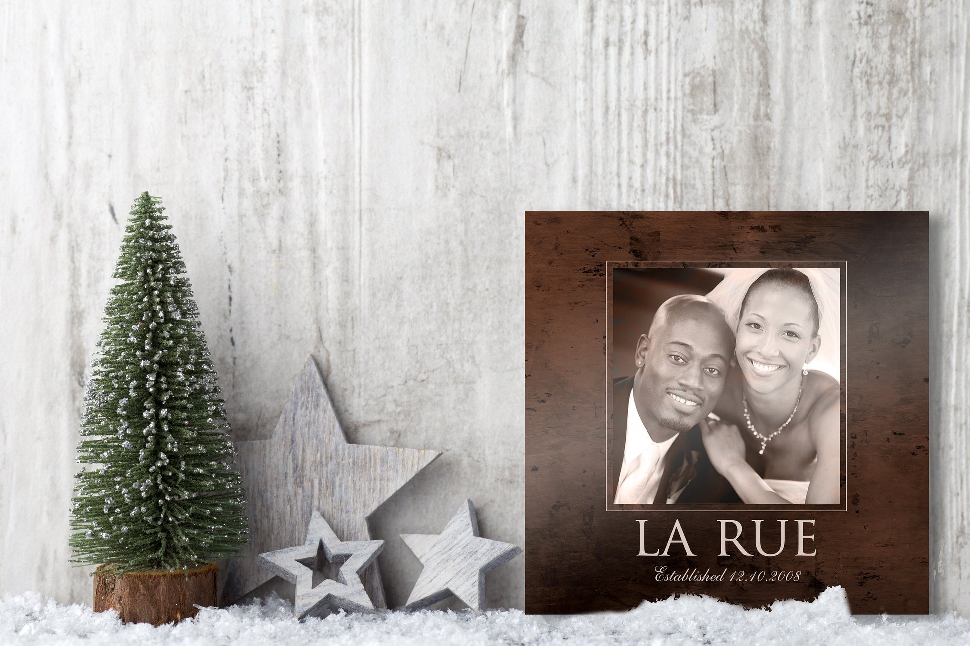 Wedding Photo on Bronze Keepsake - HoneycombProverbs - Wall Decor - Photo Plaques