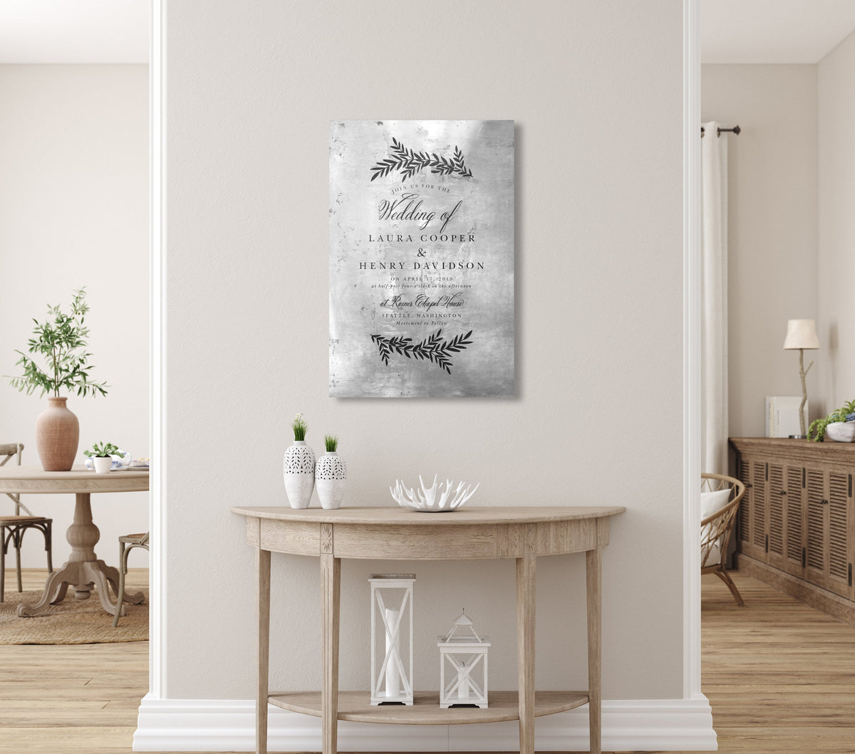 Inscribed Wedding Invitation on Metal - HoneycombProverbs - Gifts For The Couple - Bronze Anniversary Gifts