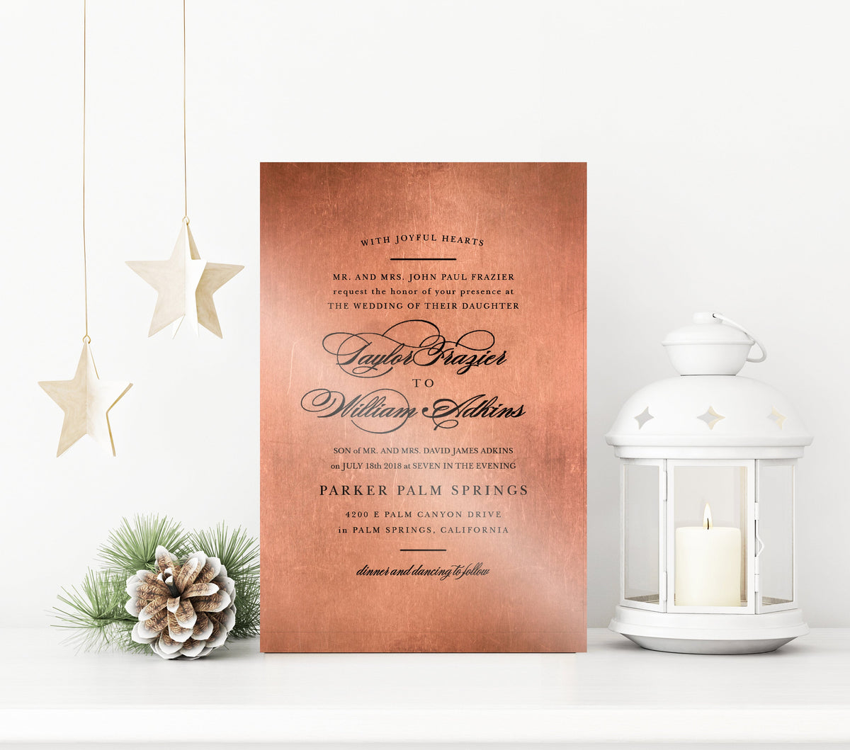 Tin Wedding Invitation Anniversary Keepsake - HoneycombProverbs - Gifts For The Couple - Tin and Aluminum Gifts