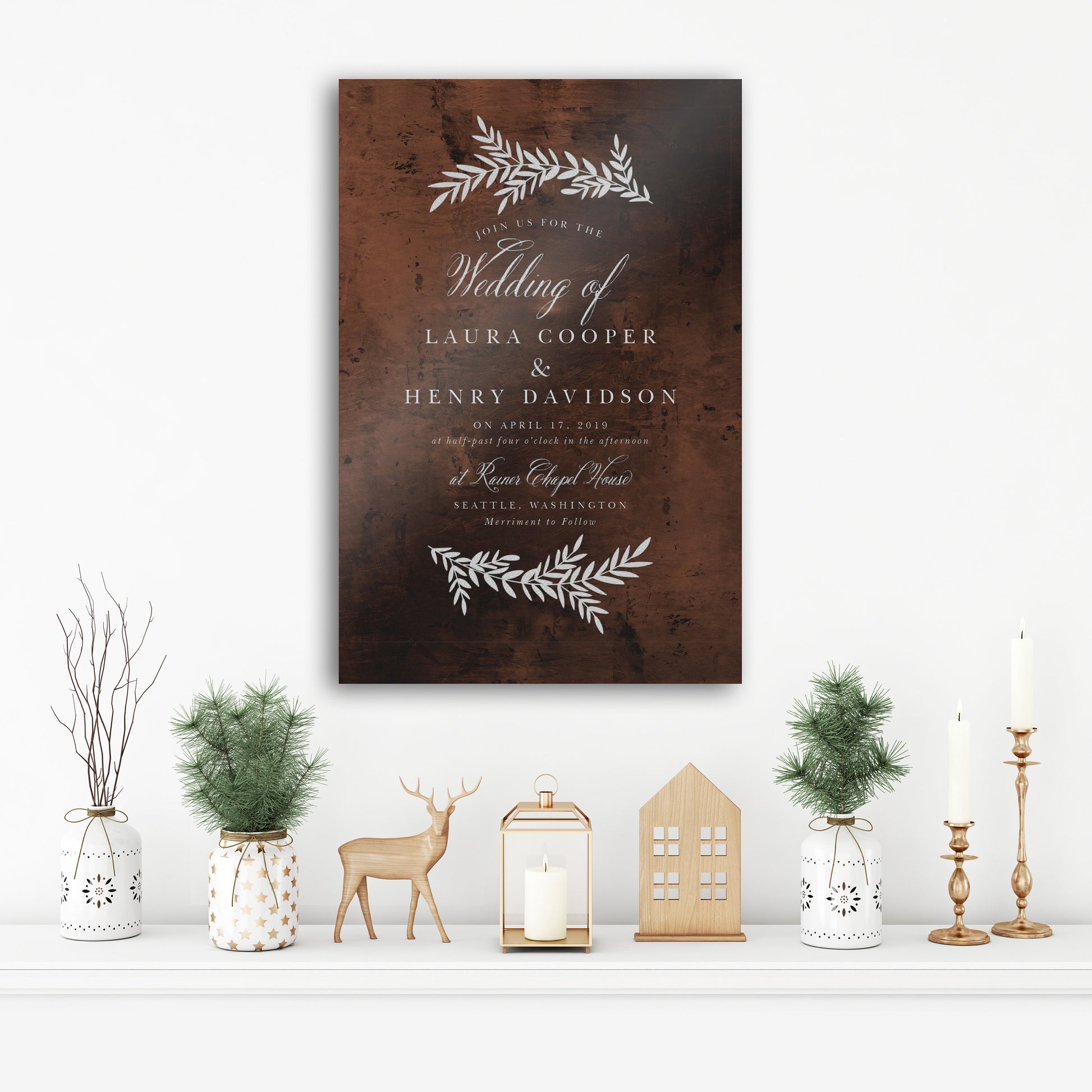 Custom Anniversary Keepsake Wedding Invitation Decor - HoneycombProverbs - Gifts For The Couple - Christian Wall Art