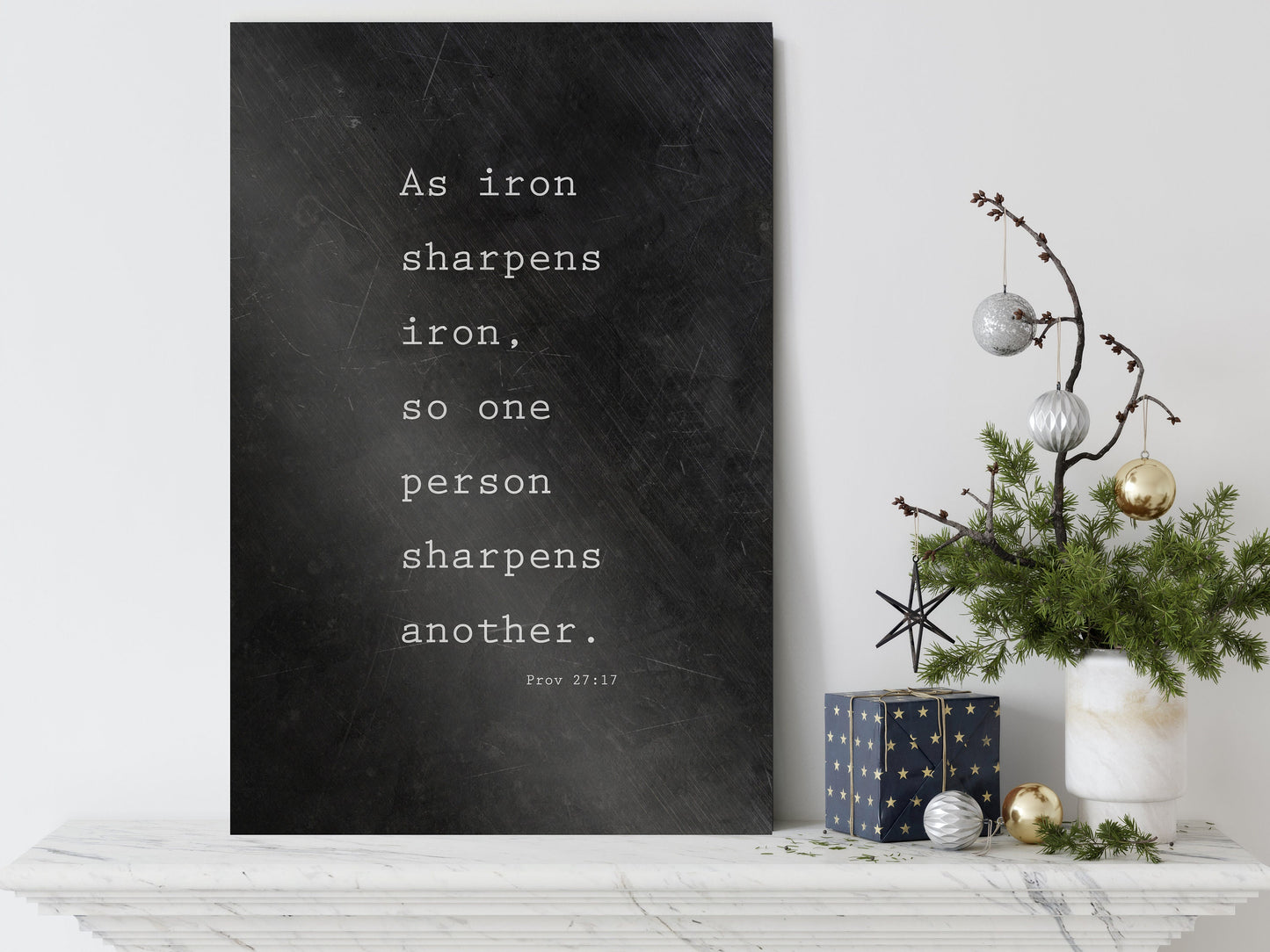 Iron Alloy Proverbs 27:17 Art for Men - HoneycombProverbs - Signs - Christian Wall Art