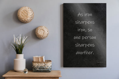 As Iron Sharpens Iron, Christian - HoneycombProverbs - Signs - Christian Wall Art