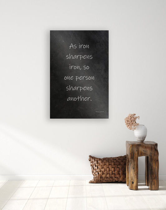 As Iron Sharpens Iron, Christian - HoneycombProverbs - Signs - Christian Wall Art