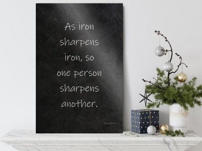 As Iron Sharpens Iron, Christian - HoneycombProverbs - Signs - Christian Wall Art