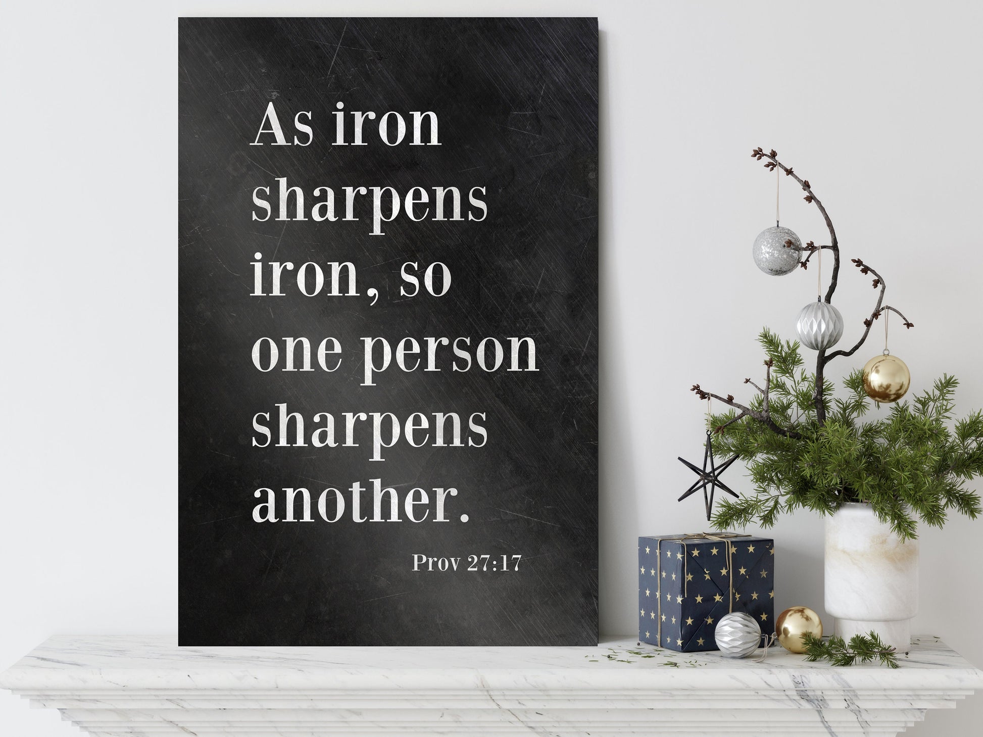 Proverbs 27:17, As Iron Sharpens Iron - HoneycombProverbs - Signs - Christian Wall Art