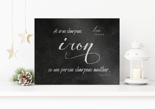 As Iron Sharpens Iron, Personalized - HoneycombProverbs - Gifts For The Couple - Christian Wall Art