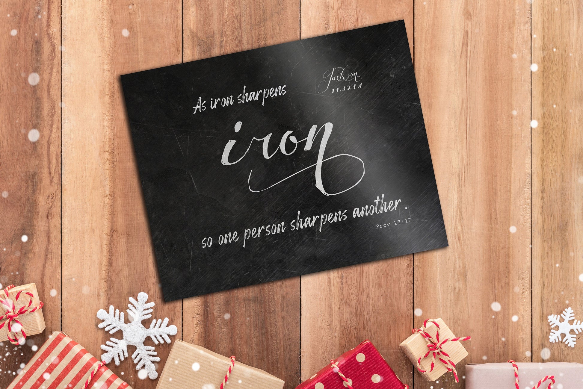 As Iron Sharpens Iron, Personalized - HoneycombProverbs - Gifts For The Couple - Christian Wall Art