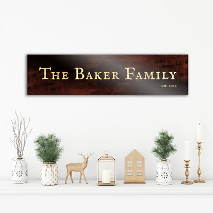 Family Name Sign, personalization detail, 8th anniversary bronze