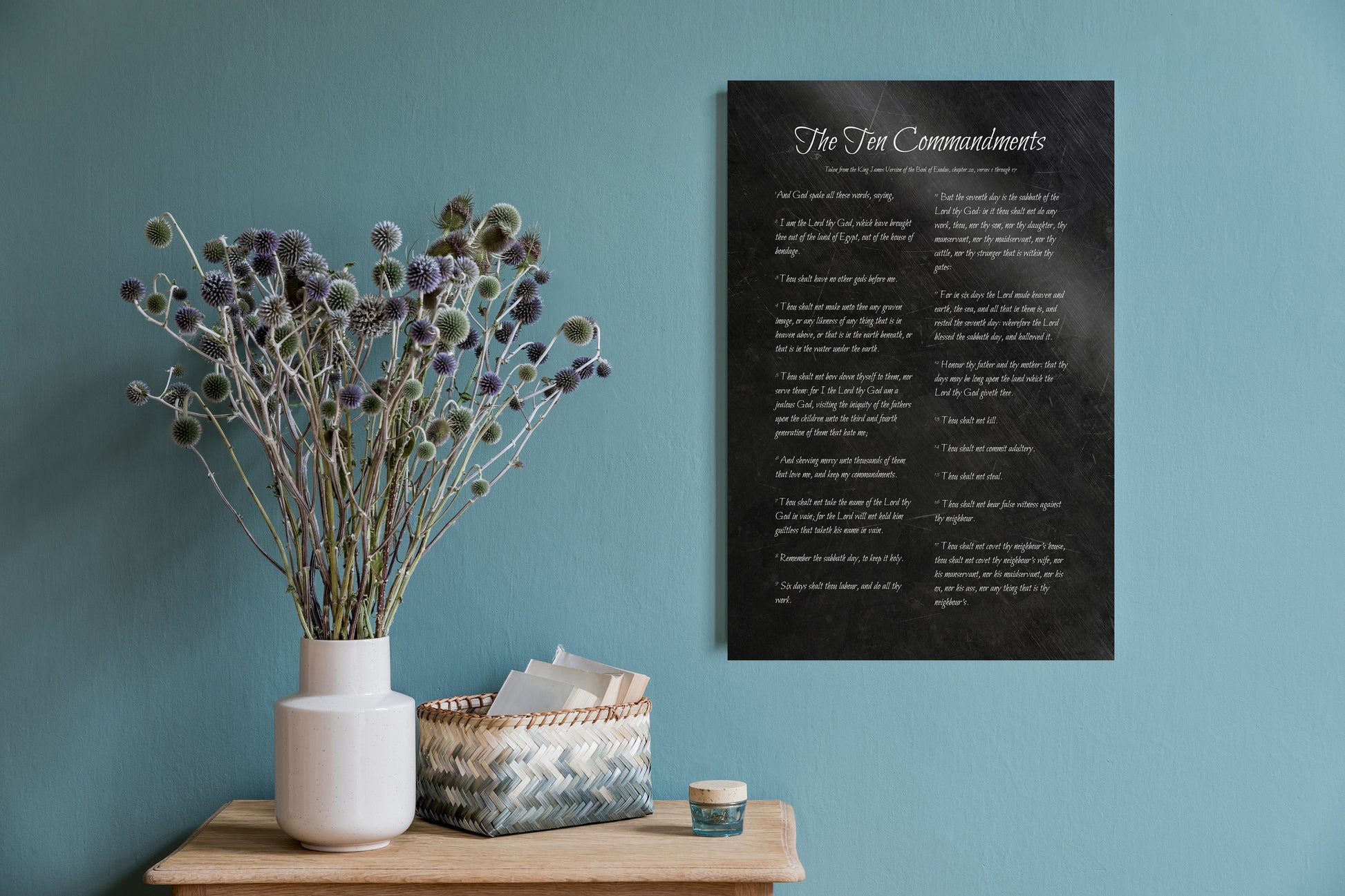 Iron Alloy Bible Verse Plaque: The Ten Commandments - HoneycombProverbs - Religious Home & Decor - Christian Wall Art