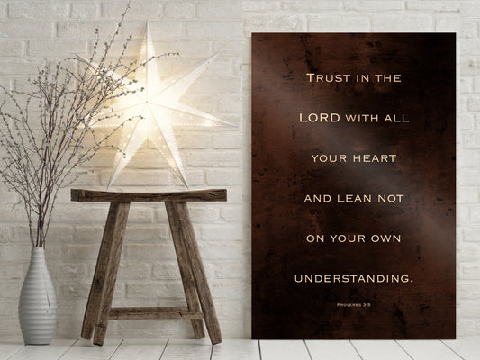 Proverbs 3:5, Trust in the Lord with all your heart - HoneycombProverbs - Gifts For The Couple - Christian Wall Art