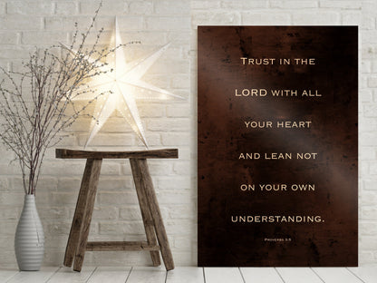Proverbs 3:5, Trust in the Lord with all your heart - HoneycombProverbs - Gifts For The Couple - Christian Wall Art