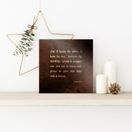 Jeremiah 29:11, For I know the plans I have for you Inspirational Sign - HoneycombProverbs - Wall Decor - Christian Wall Art