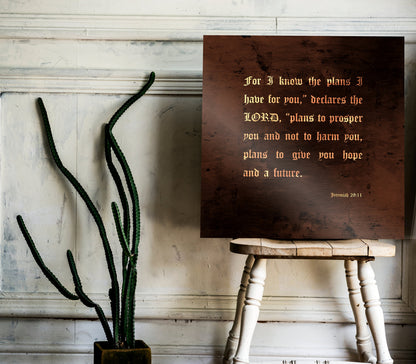 Jeremiah 29:11, For I know the plans I have for you Inspirational Sign - HoneycombProverbs - Wall Decor - Christian Wall Art