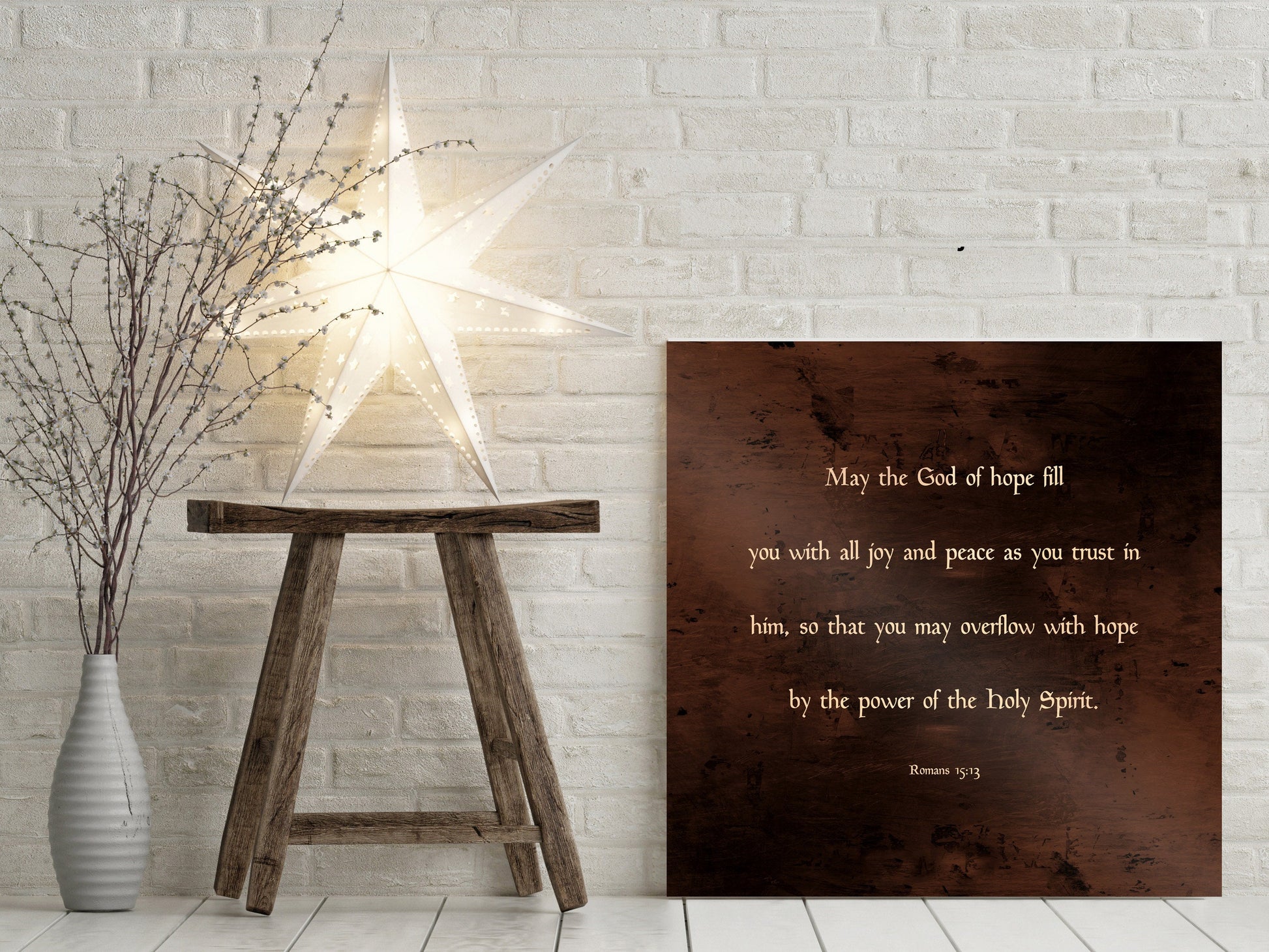Romans 15:13, Scripture about peace - HoneycombProverbs - Wall Decor - Christian Wall Art
