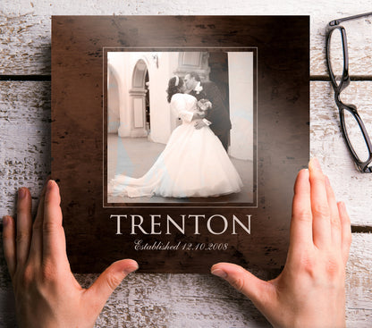 Wedding Photo on Bronze Keepsake
