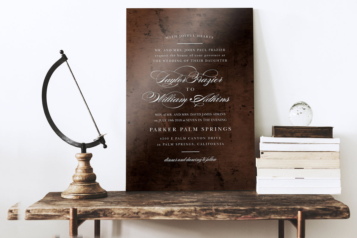 Tin Wedding Invitation Anniversary Keepsake - HoneycombProverbs - Gifts For The Couple - Tin and Aluminum Gifts