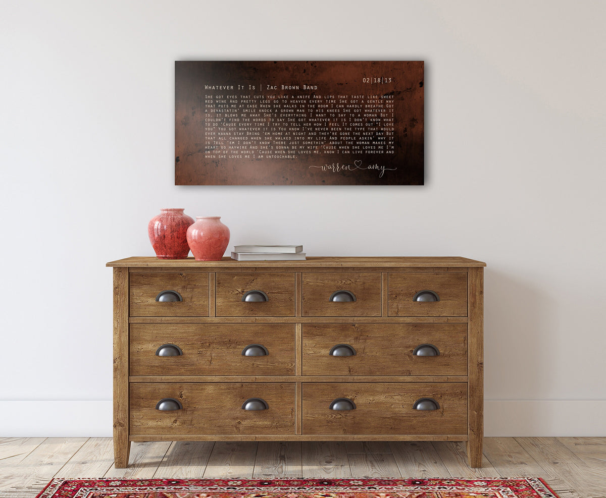 Large Song Lyric Sign Burnished Bronze - HoneycombProverbs - Signs - Bronze Anniversary Gifts