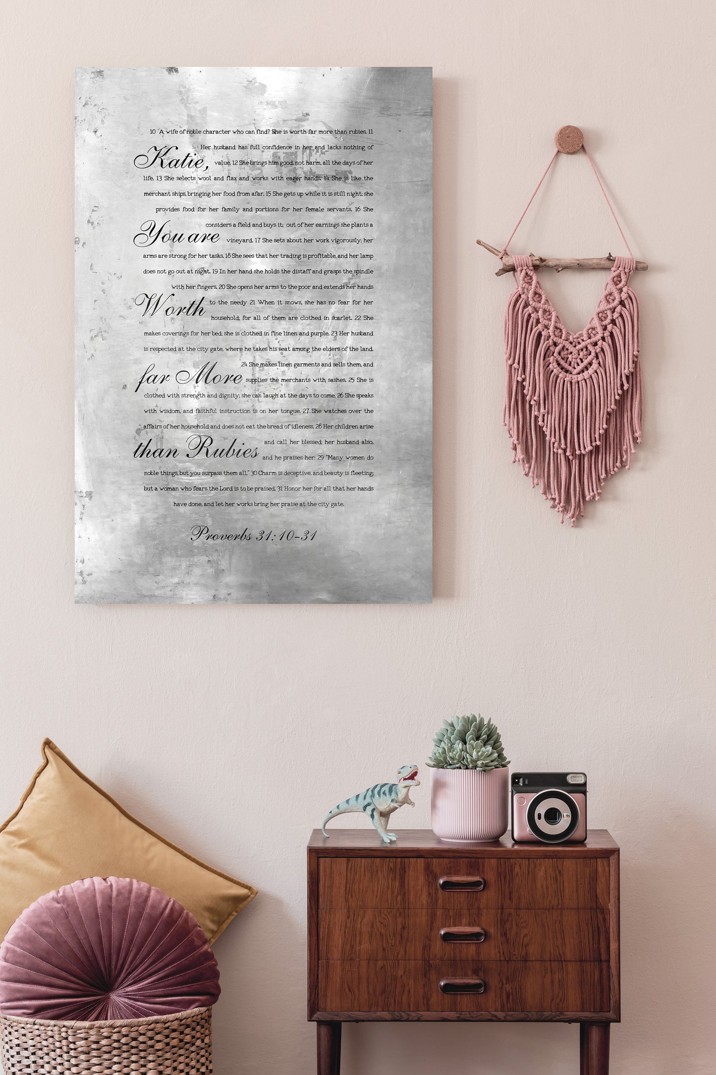 Worth Far More than Rubies Personalized Scripture for Her - HoneycombProverbs - Signs - Christian Wall Art