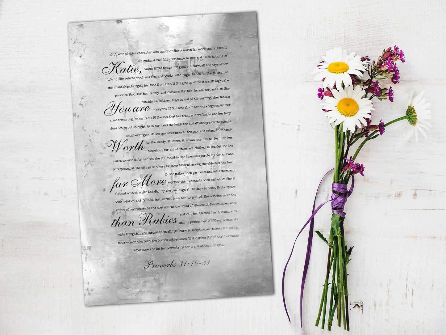 Worth Far More than Rubies Personalized Scripture for Her - HoneycombProverbs - Signs - Christian Wall Art