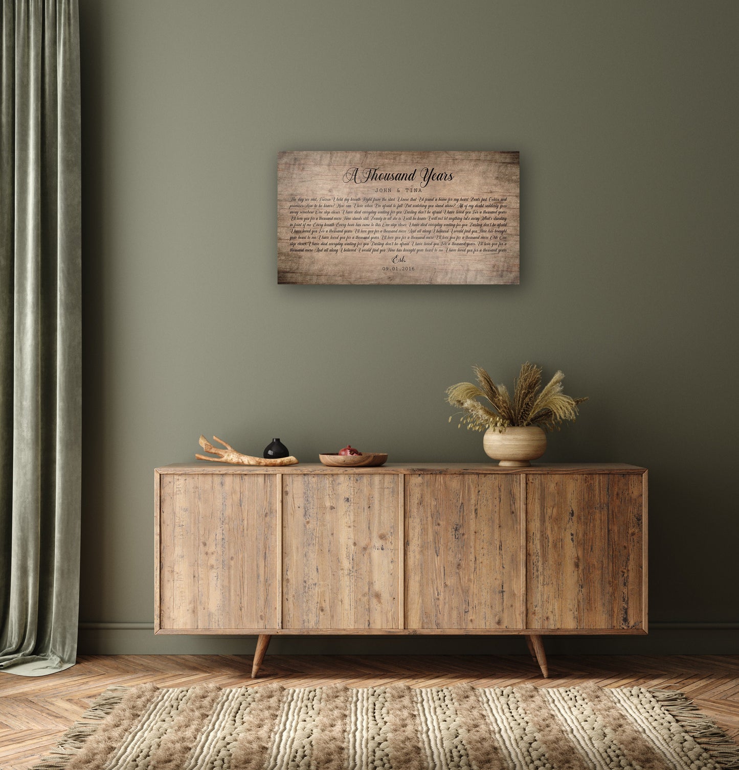 Rustic Anniversary Wooden Song Lyric Sign - HoneycombProverbs - Signs - Rustic Lyrics Wall Decor