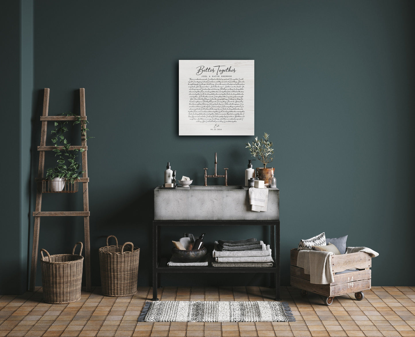 Song Lyrics on Wood for Him - HoneycombProverbs - Signs - 5 year anniversary gifts