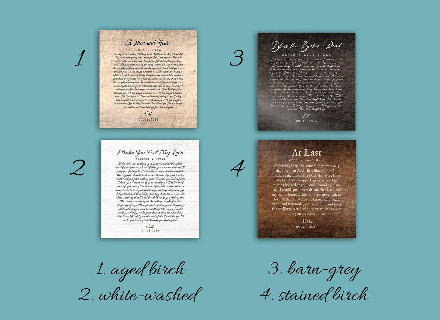 Song Lyrics on Wood for Him - HoneycombProverbs - Signs - 5 year anniversary gifts