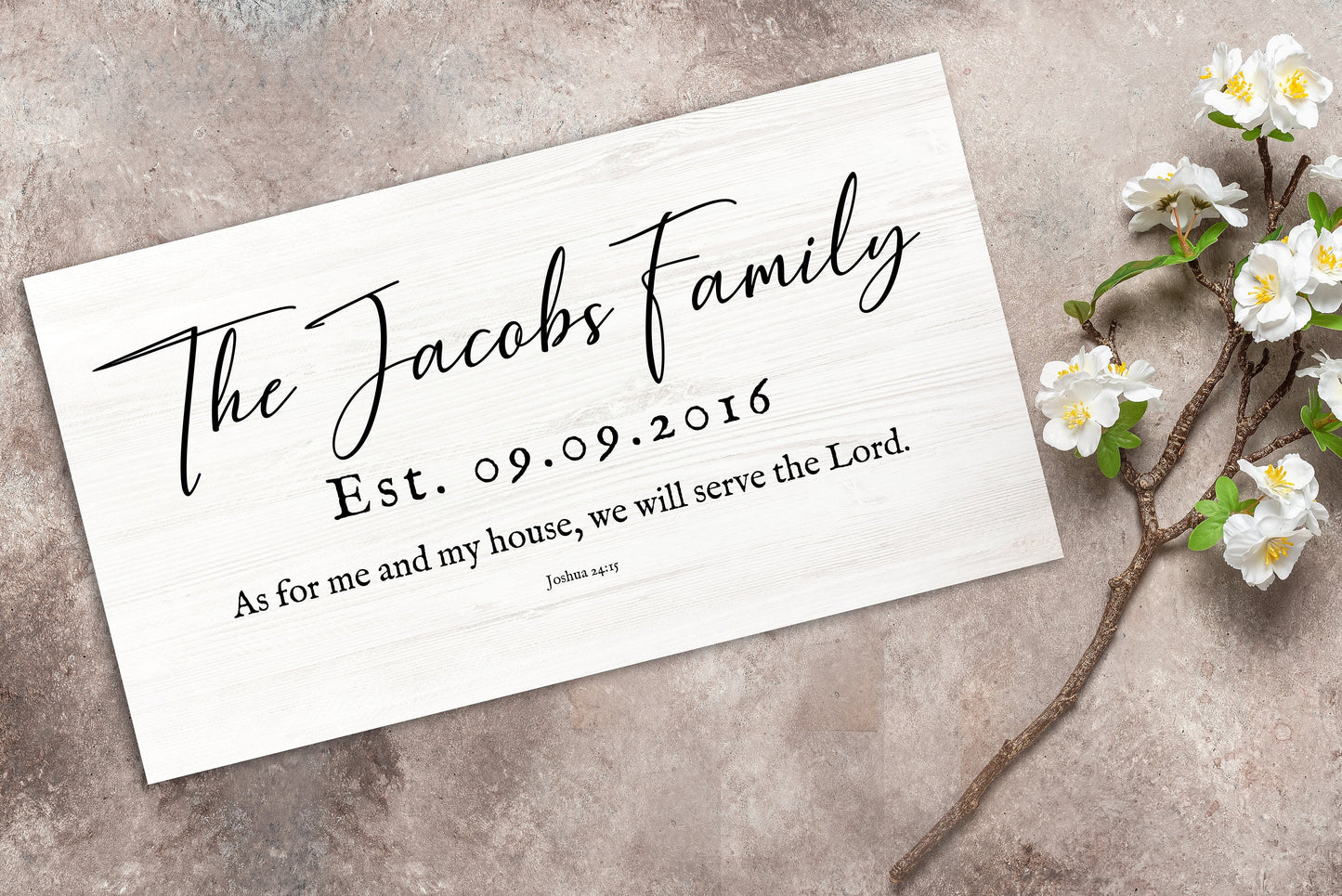 Wooden Family Name Sign with Scripture - HoneycombProverbs - Signs - Christian Wall Art