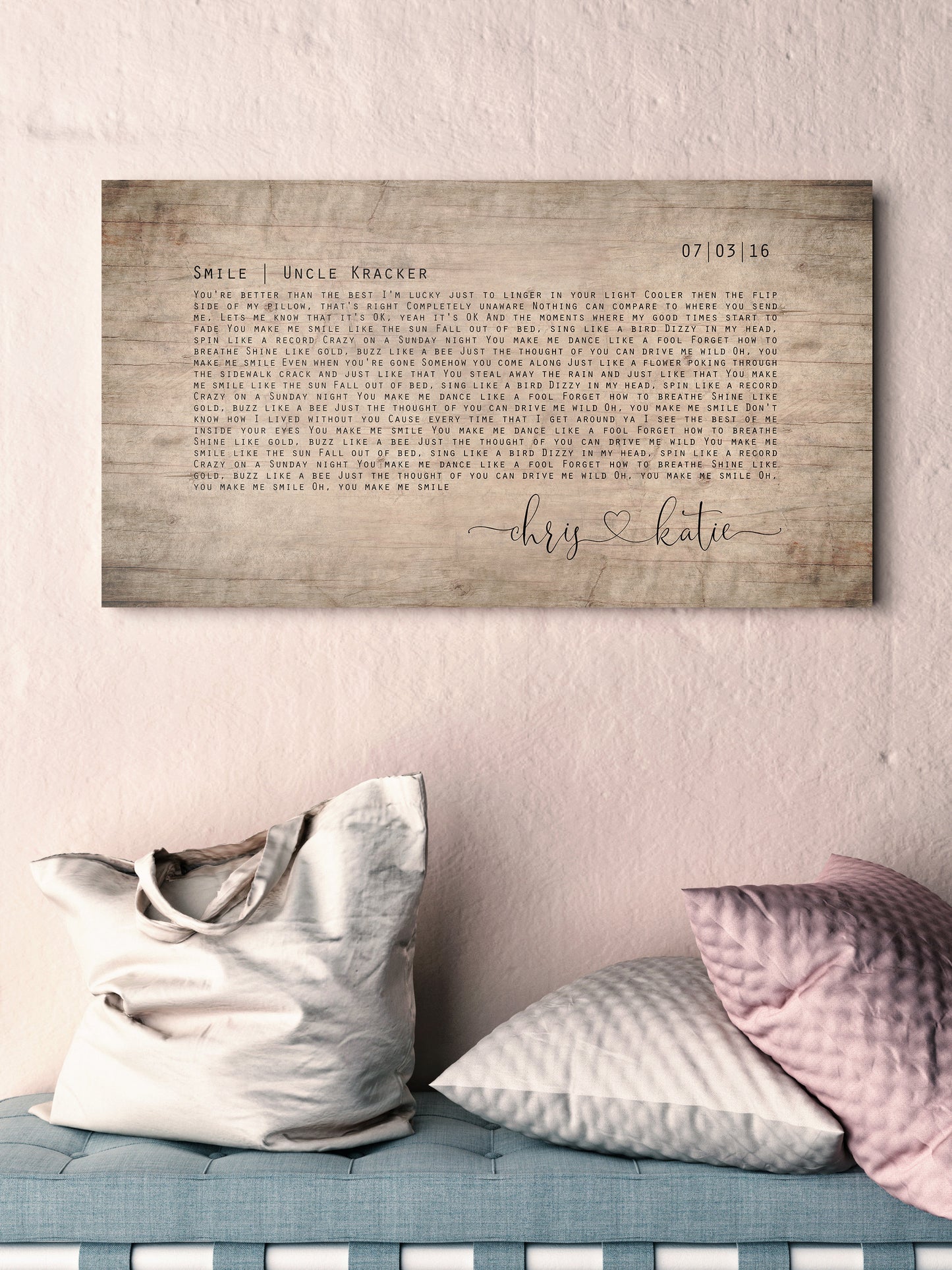 Farmhouse Rustic Song Lyric Sign - HoneycombProverbs - Signs - 5 year anniversary gifts