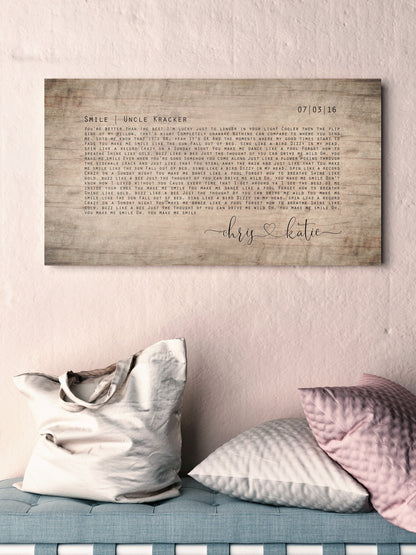 Farmhouse Rustic Song Lyric Sign - HoneycombProverbs - Signs - 5 year anniversary gifts