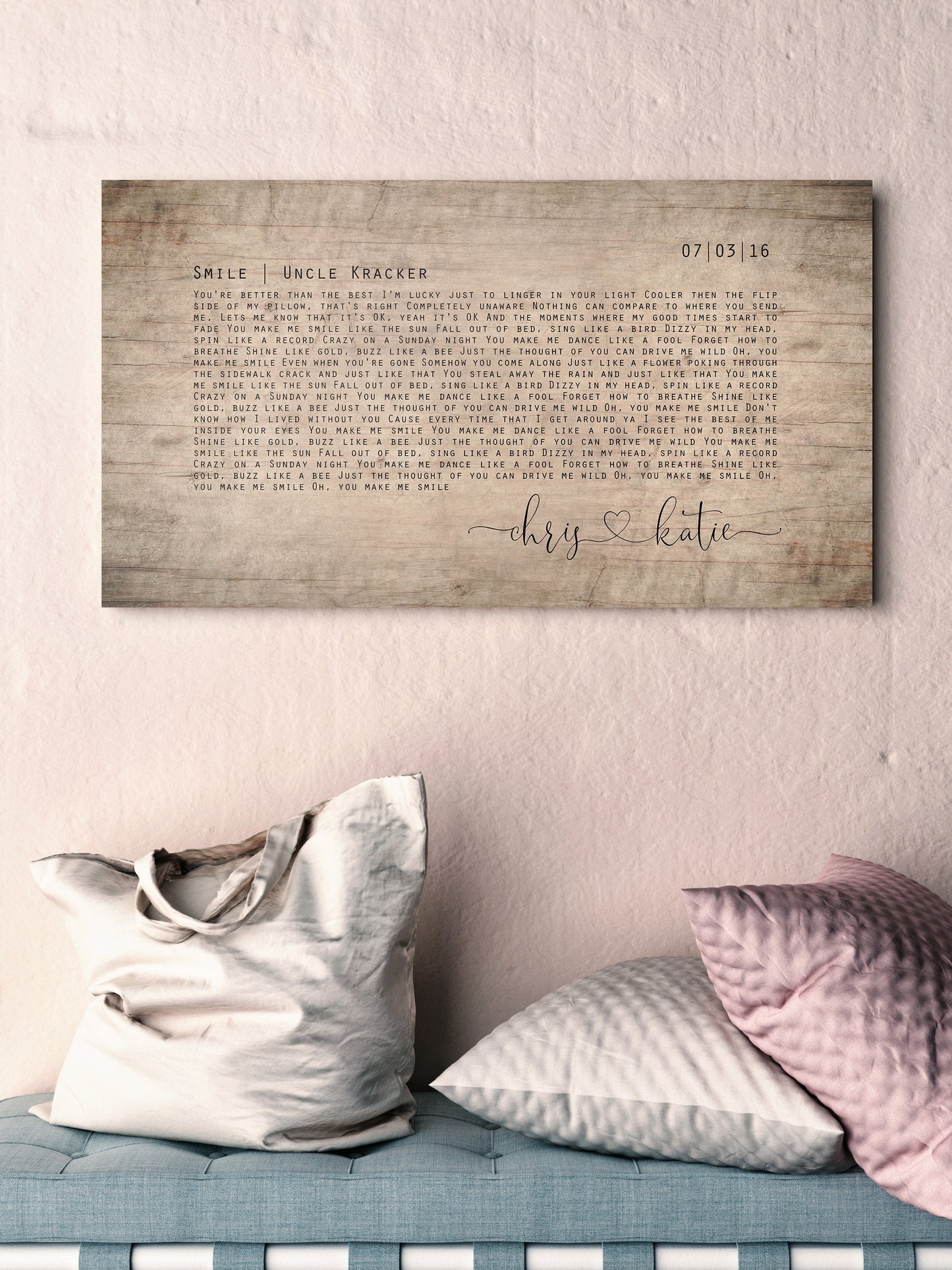 Farmhouse Rustic Song Lyric Sign - HoneycombProverbs - Signs - 5 year anniversary gifts