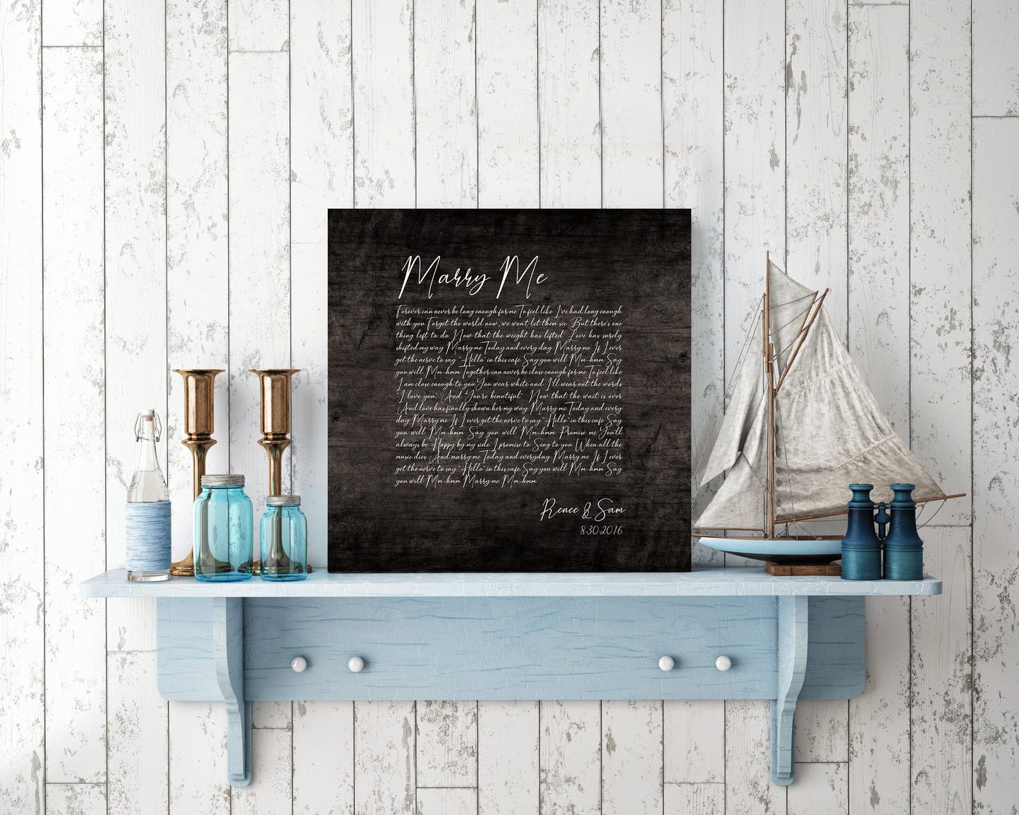 Birch Wood Song Lyric Gift - HoneycombProverbs - Signs - 5 year anniversary gifts