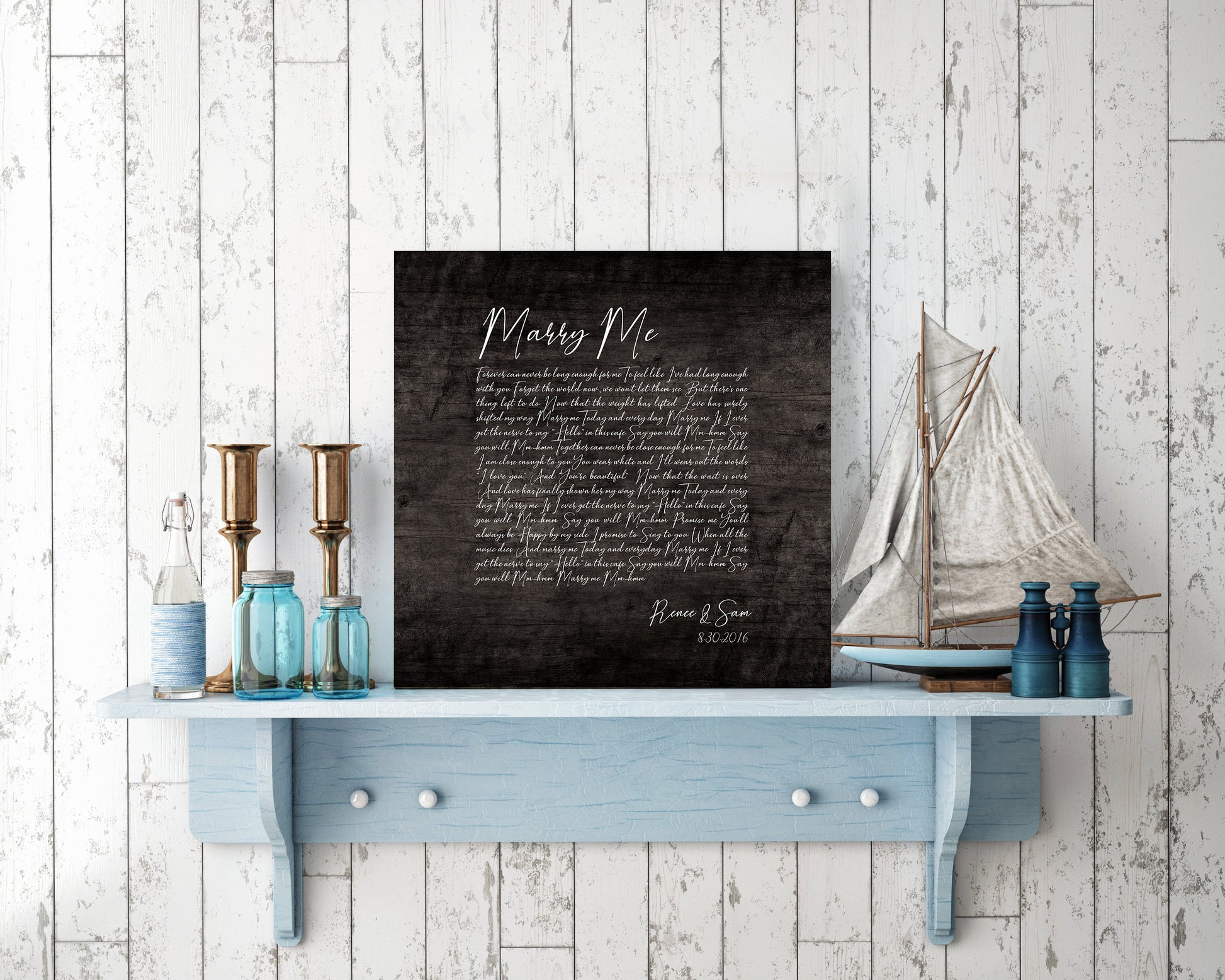 Birch Wood Song Lyric Gift - HoneycombProverbs - Signs - 5 year anniversary gifts