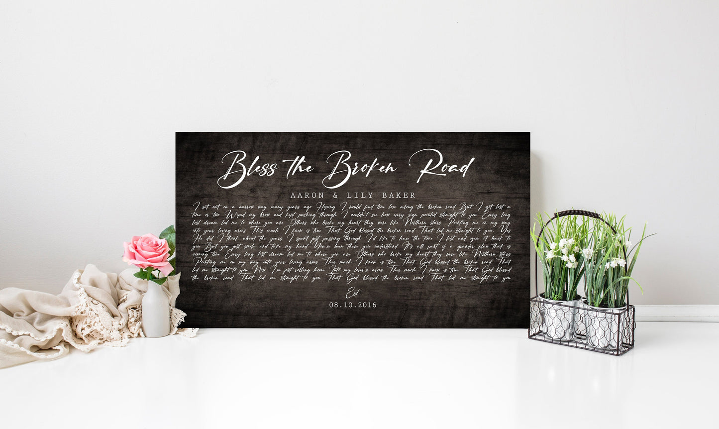5th Anniversary Wood Song Lyric Sign - HoneycombProverbs - Signs - 5 year anniversary gifts