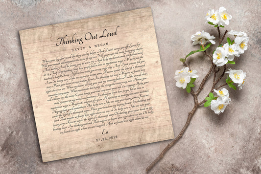 Wedding Song Lyric Sign on Wood - HoneycombProverbs - Signs - 5 year anniversary gifts