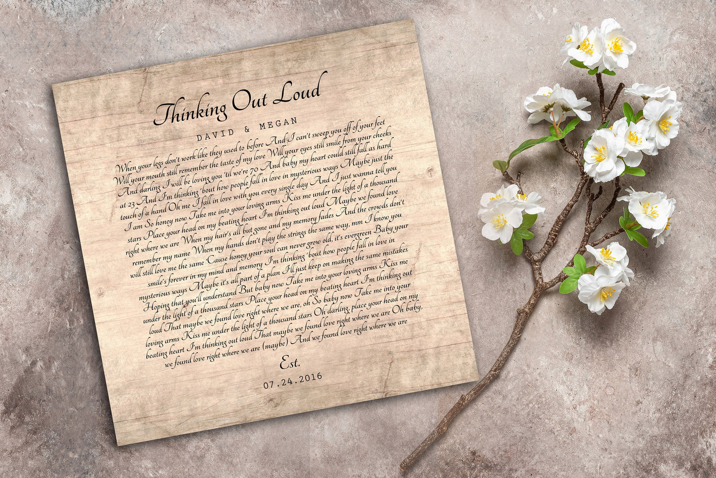 Song Lyrics on Wood for Him - HoneycombProverbs - Signs - 5 year anniversary gifts