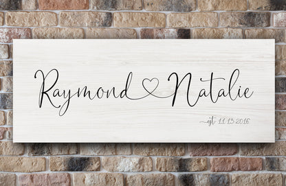 Heart Connecting Name Sign on Wood - HoneycombProverbs - Signs - Name Signs Wall Art