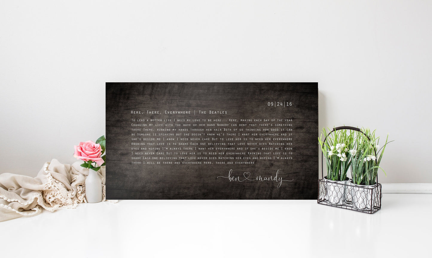 Rustic Orator Wood Song Lyric Sign - HoneycombProverbs - Signs - 5 year anniversary gifts