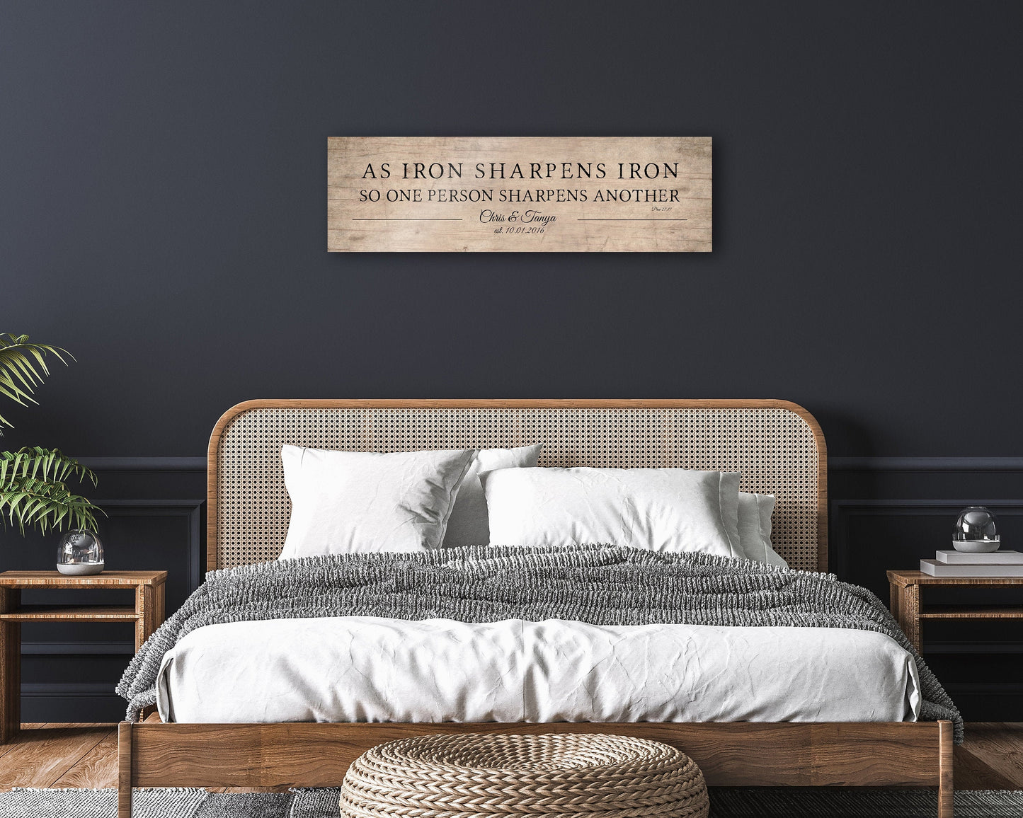 Iron Sharpens Iron Prov 27:17 Sign for Couples - HoneycombProverbs - Gifts For The Couple - Christian Wall Art